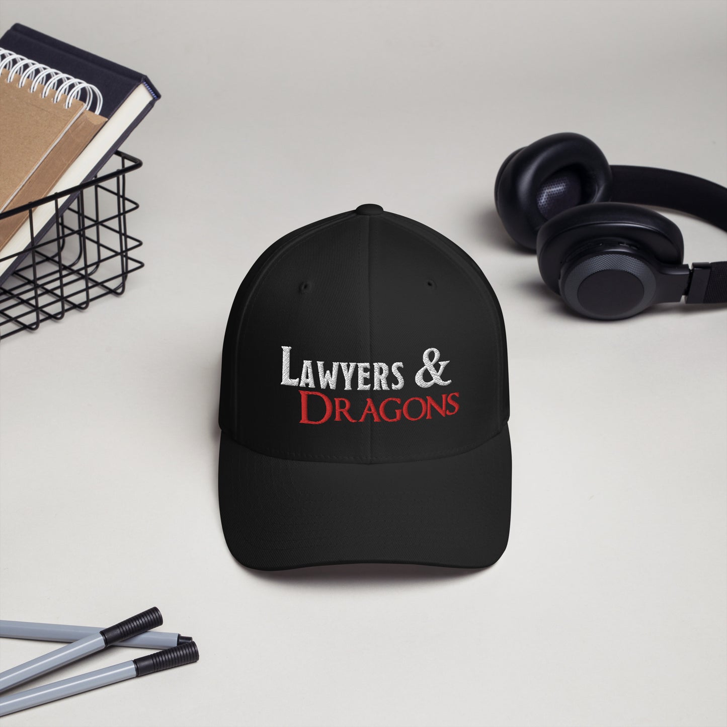 Lawyers & Dragons - Logo Title Fitted Hat - *NEW COLORS ADDED (per Glitterblade's Request)*