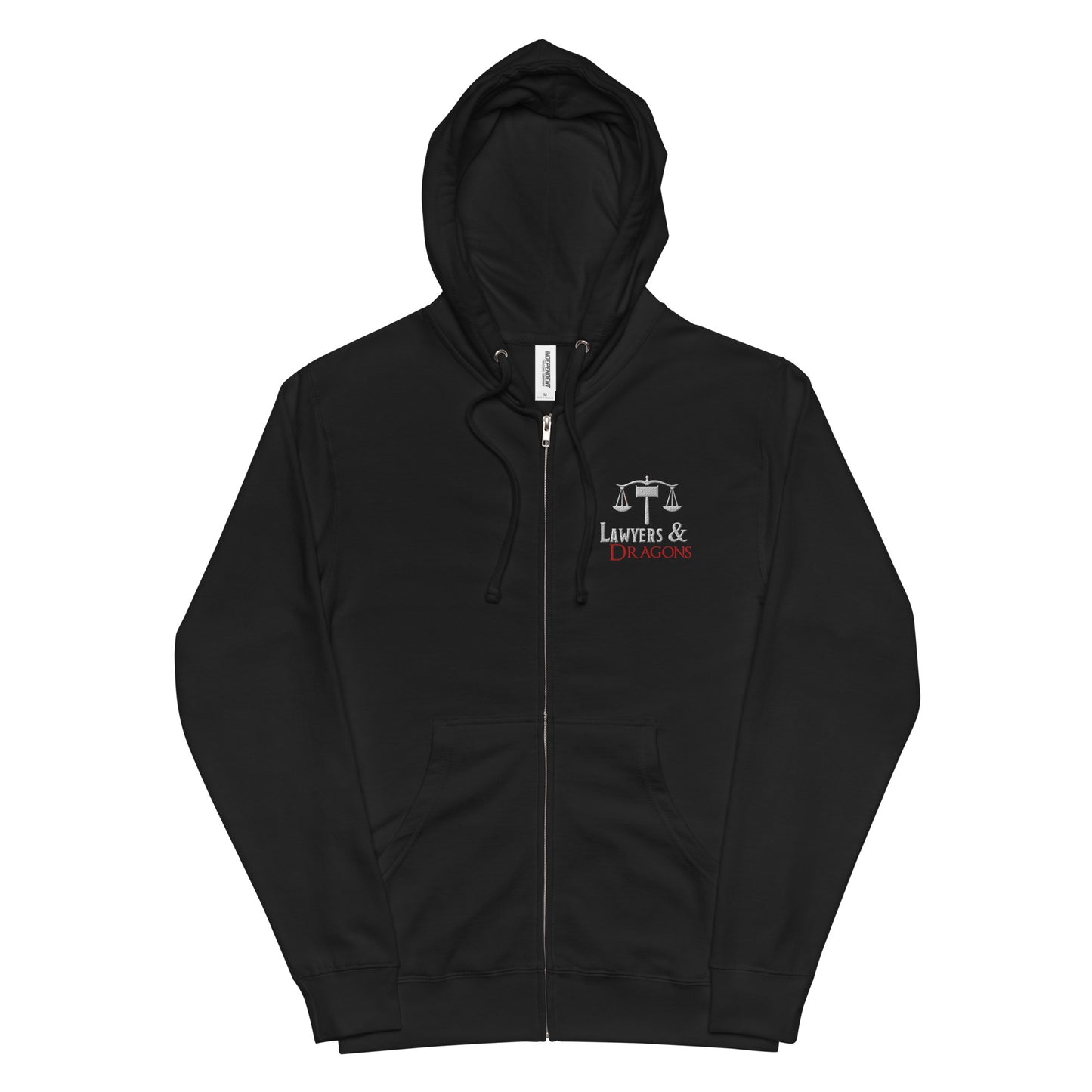 Lawyers & Dragons - Logo Zip Hoodie Sweatshirt - BLACK