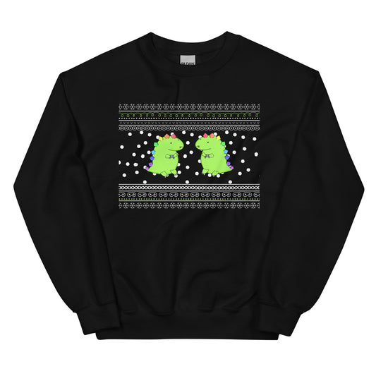 Gaming Dino - Winter Print - Sweatshirt - LOTS OF COLORS!