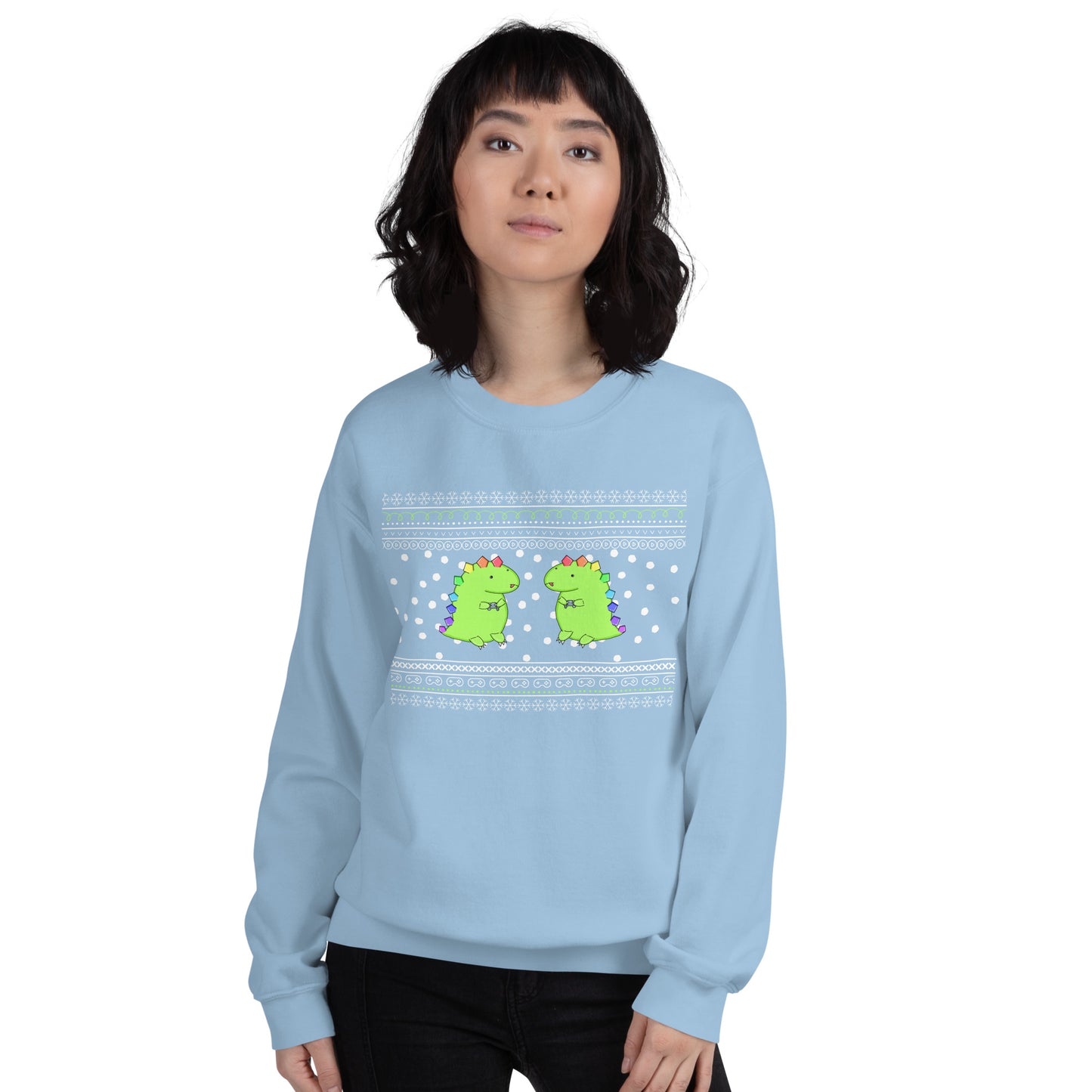 Gaming Dino - Winter Print - Sweatshirt - LOTS OF COLORS!