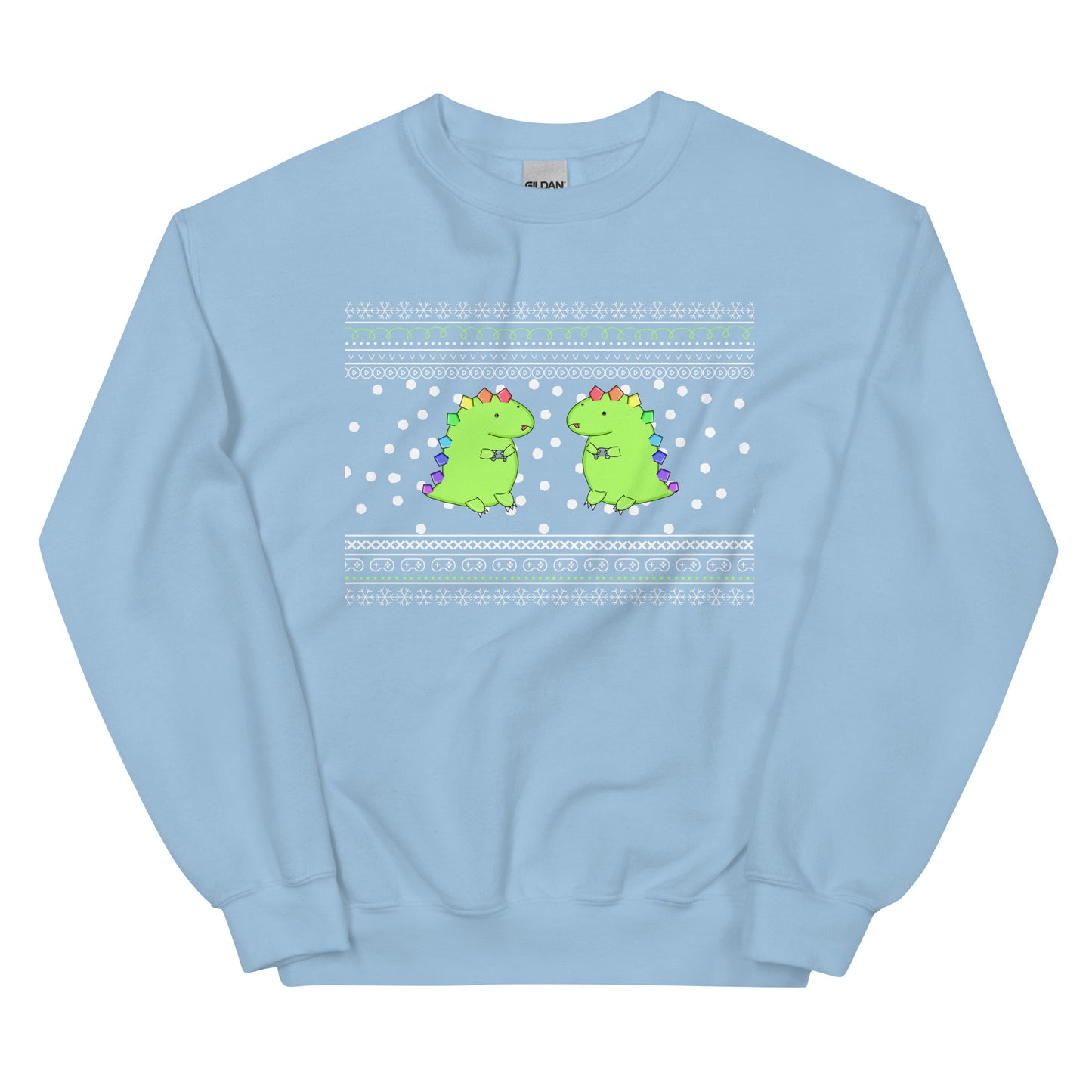 Gaming Dino - Winter Print - Sweatshirt - LOTS OF COLORS!