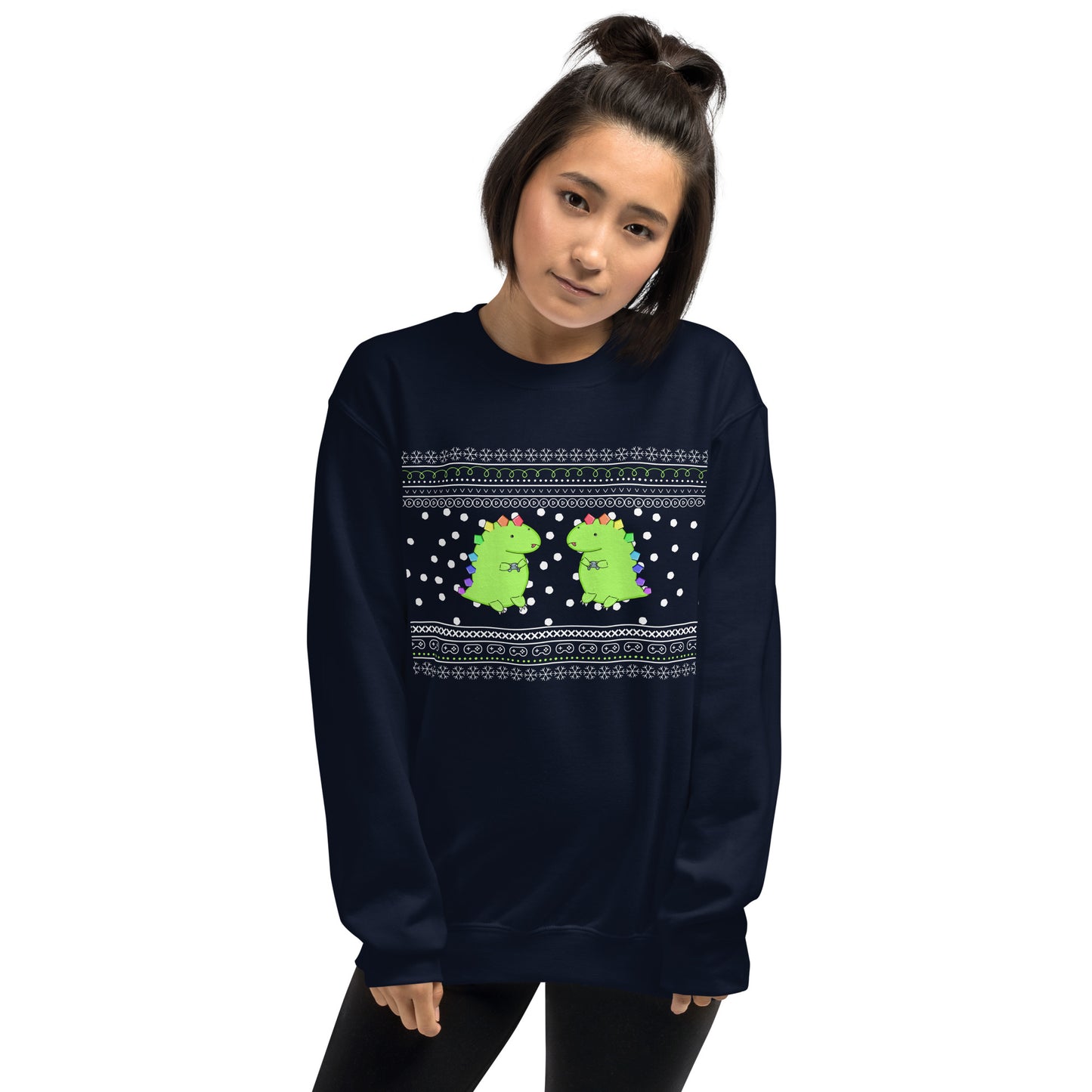 Gaming Dino - Winter Print - Sweatshirt - LOTS OF COLORS!