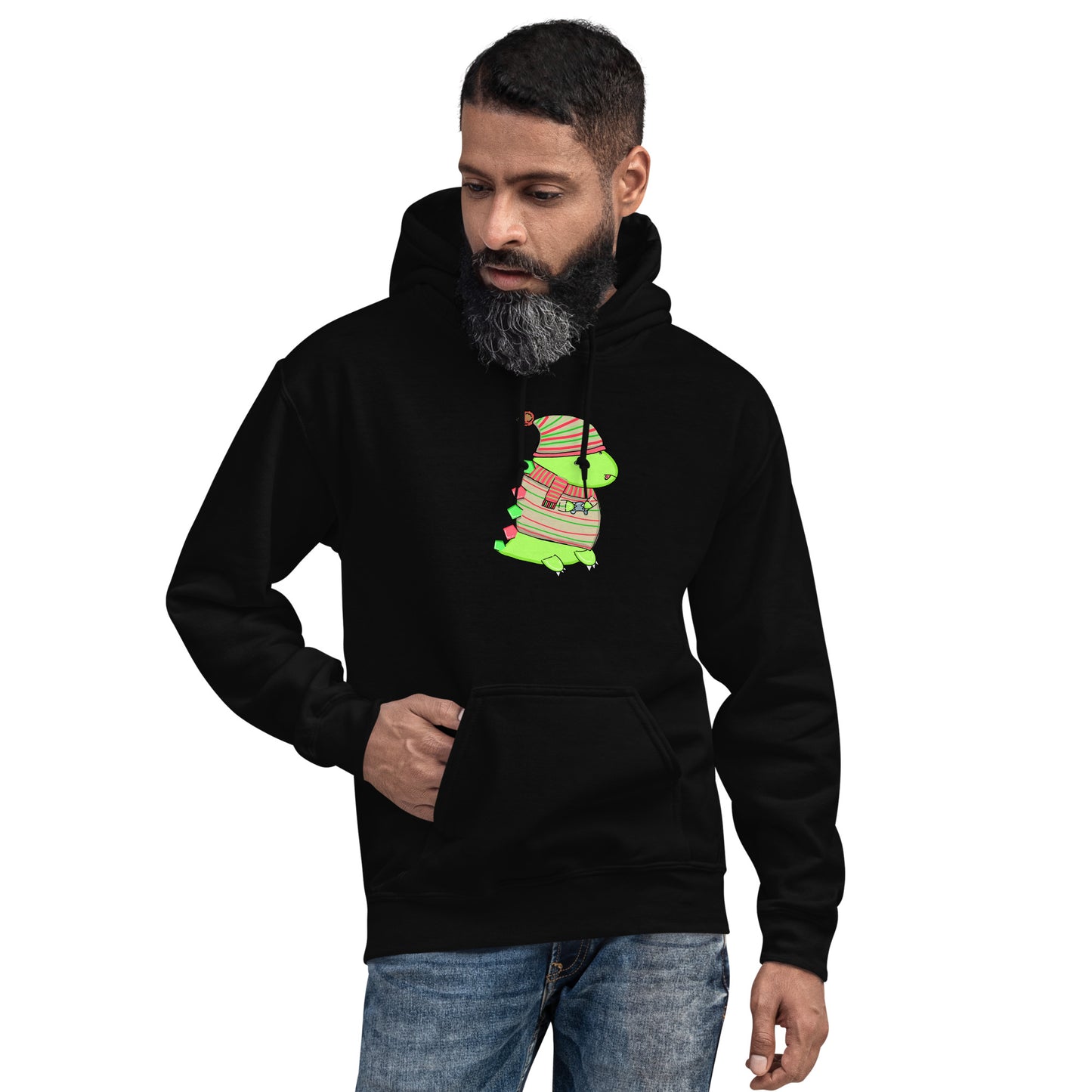 Holiday Gaming Dino - Hoodie - Extended Sizes