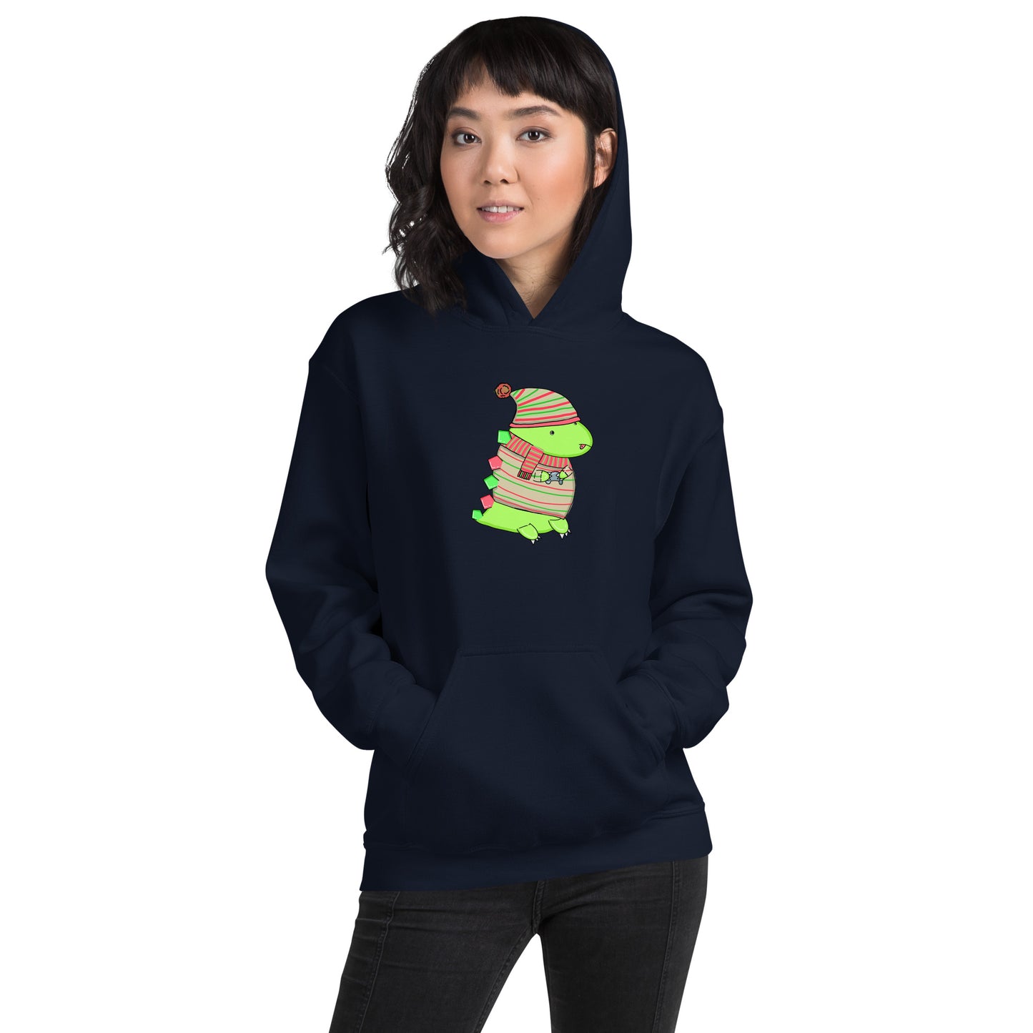 Holiday Gaming Dino - Hoodie - Extended Sizes