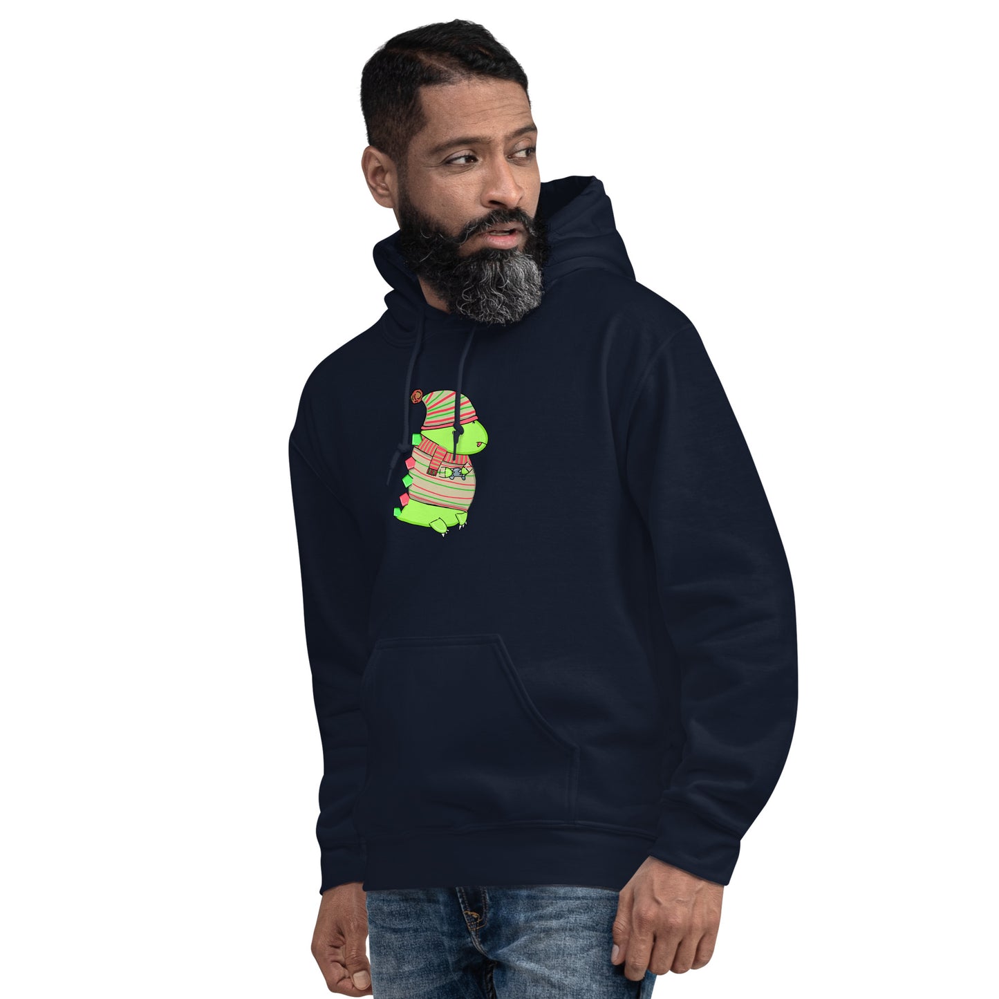 Holiday Gaming Dino - Hoodie - Extended Sizes