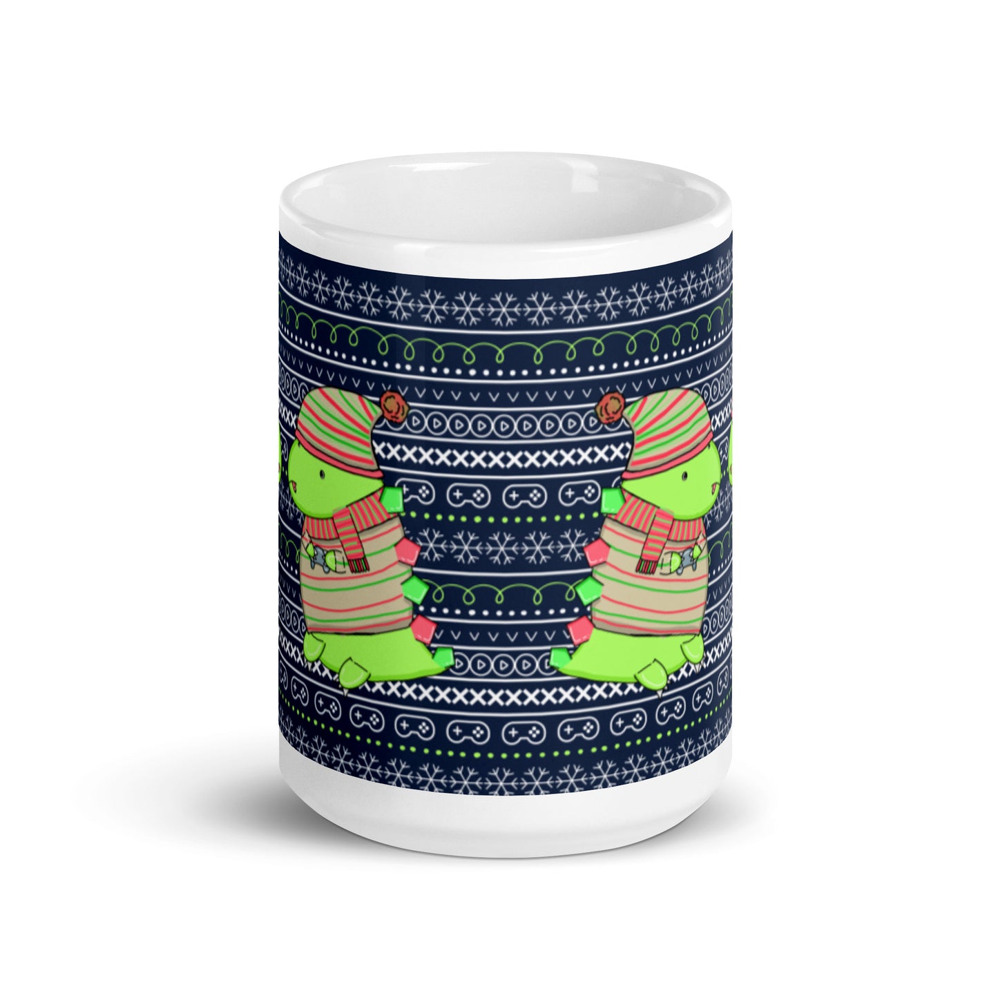 Holiday Gaming Dino - Super Size 15oz Mug