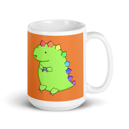 Gaming Dino Mug - Designed Exclusively for Virtual Legality by the Littlest Hoegling - SUPER SIZED 15oz Mug